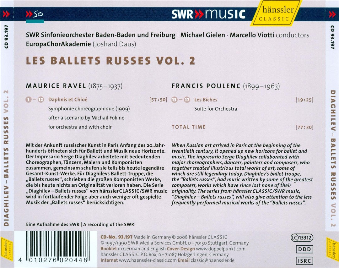 Ballets Russes, Vol. 2: Maruice Ravel, Francis Poulenc cover art