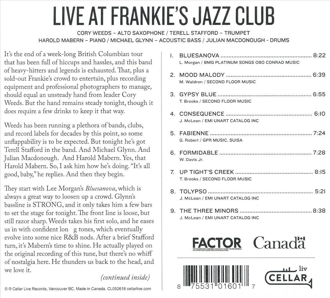 Live at Frankie's Jazz Club cover art