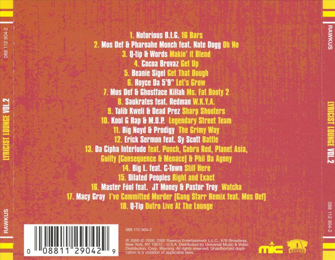 Lyricist Lounge, Vol. 2 cover art
