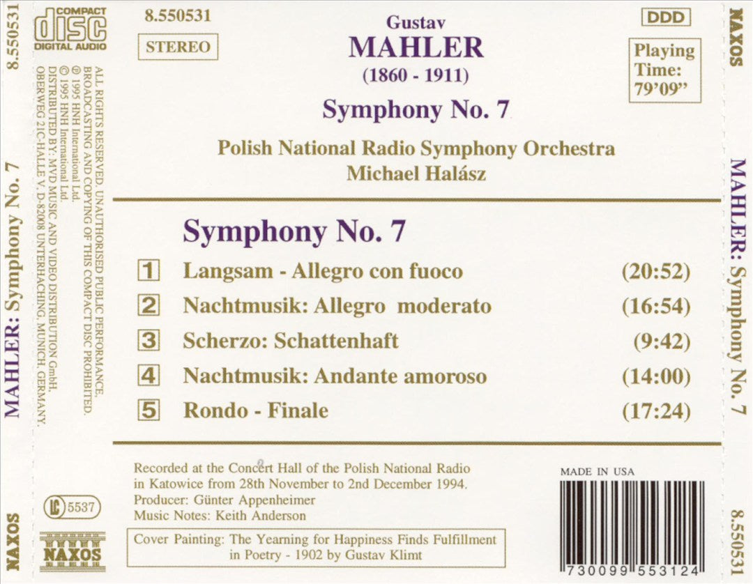 Mahler: Symphony No. 7 cover art