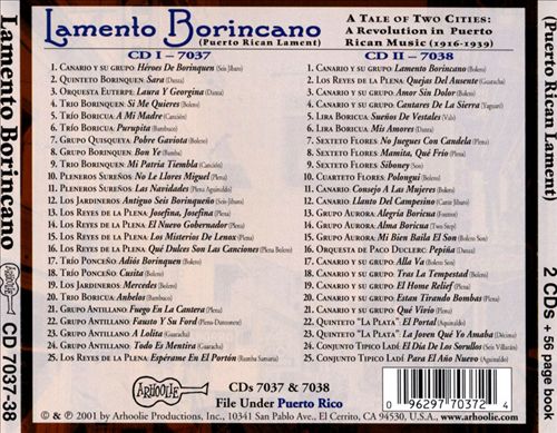 Lamento Borincano (Puerto Rican Lament): Early Puerto Rican Music 1916-1939 cover art