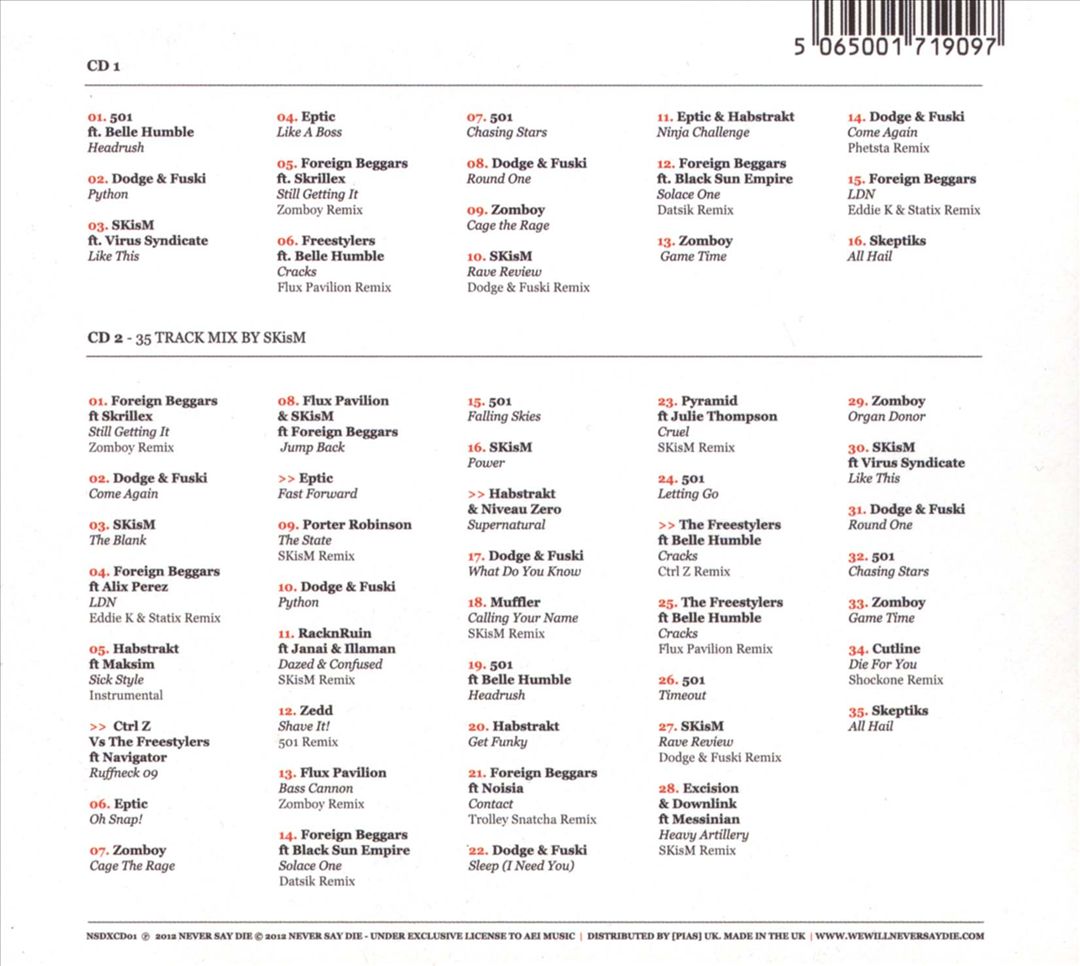 Never Say Die: Mixed by Skism cover art