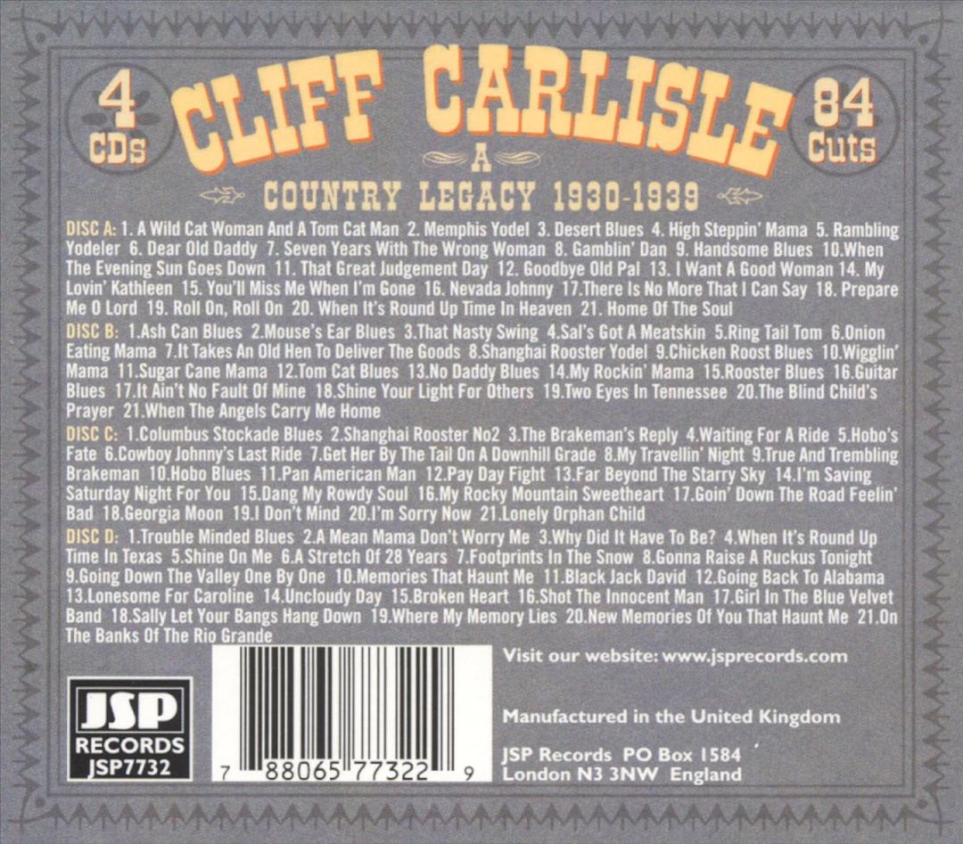 Country Legacy: 1930-1939 cover art