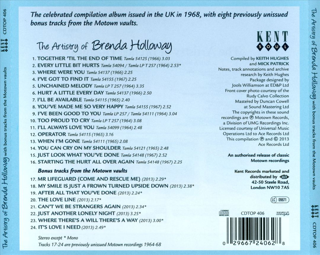 The Artistry of Brenda Holloway [Bonus Tracks] cover art