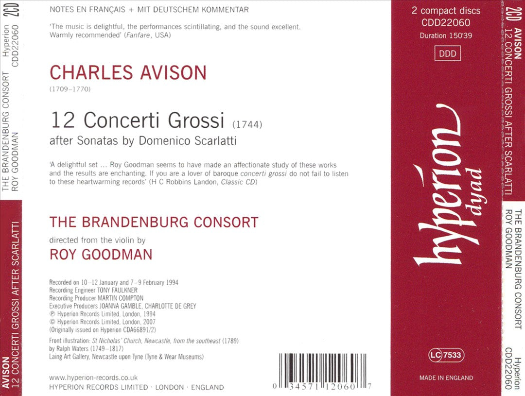 Charles Avison: 12 Concerti Grossi cover art