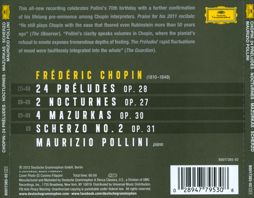 Chopin: 24 Préludes; Nocturnes; Mazurkas; Scherzo cover art