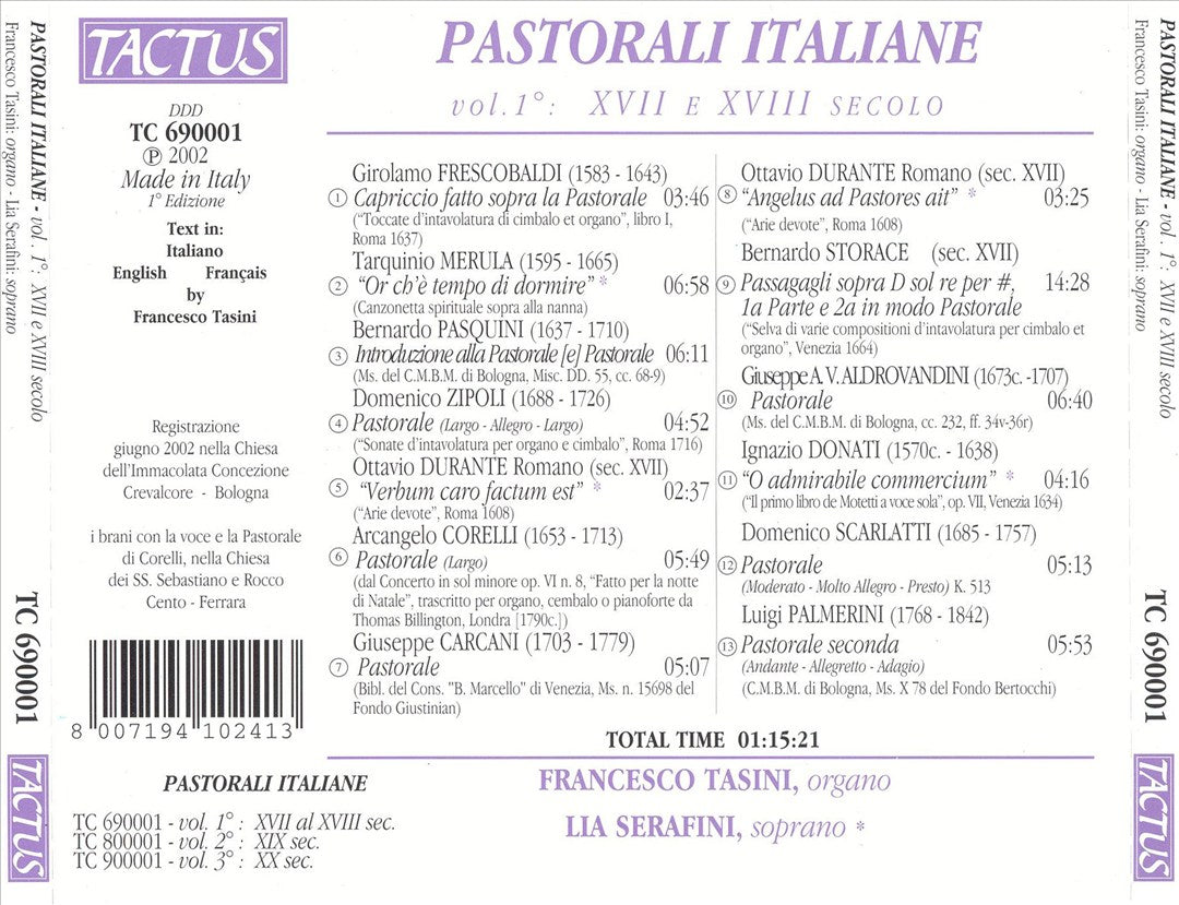 Pastorali Italiane, Vol. 1: XVII e XVII secolo cover art