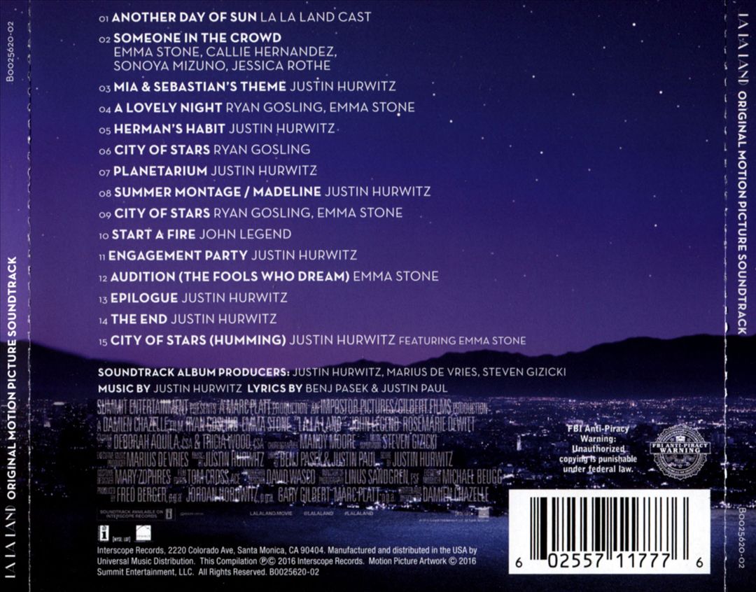 La La Land [Original Motion Picture Soundtrack] cover art