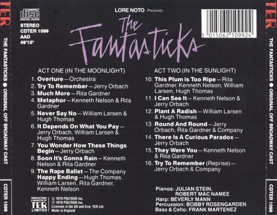 Fantasticks [1995 Original Broadway Cast] cover art