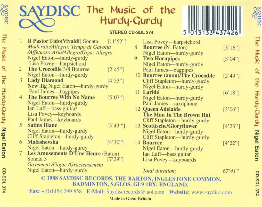 Music of the Hurdy Gurdy cover art