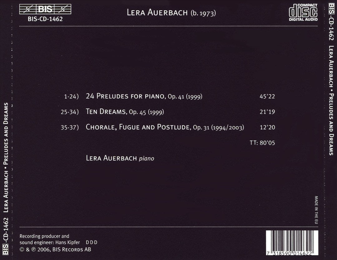 Lera Auerbach Plays Her Preludes and Dreams for Piano cover art