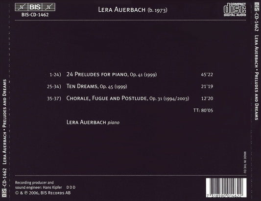 Lera Auerbach Plays Her Preludes and Dreams for Piano cover art