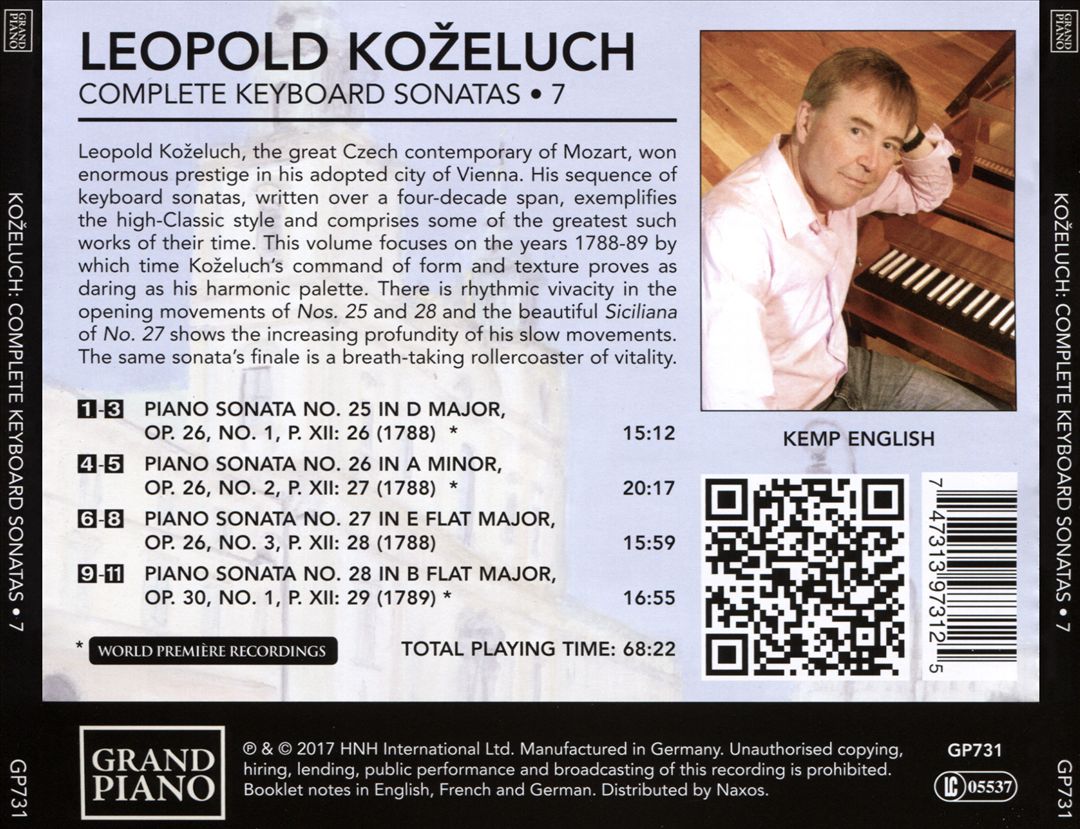 Koželuch: Complete Keyboard Sonatas, Vol. 7 cover art