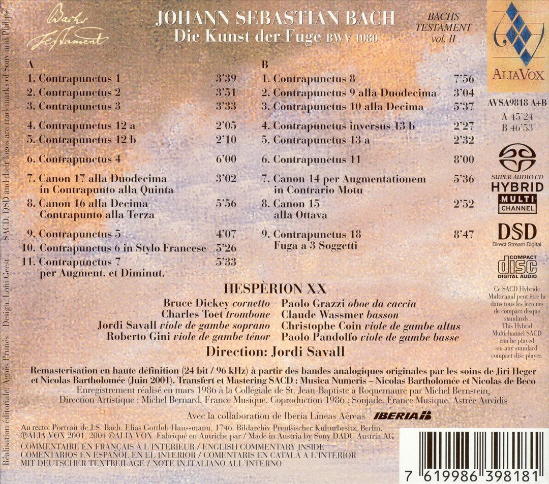 Bach: Die Kunst der Fuge cover art