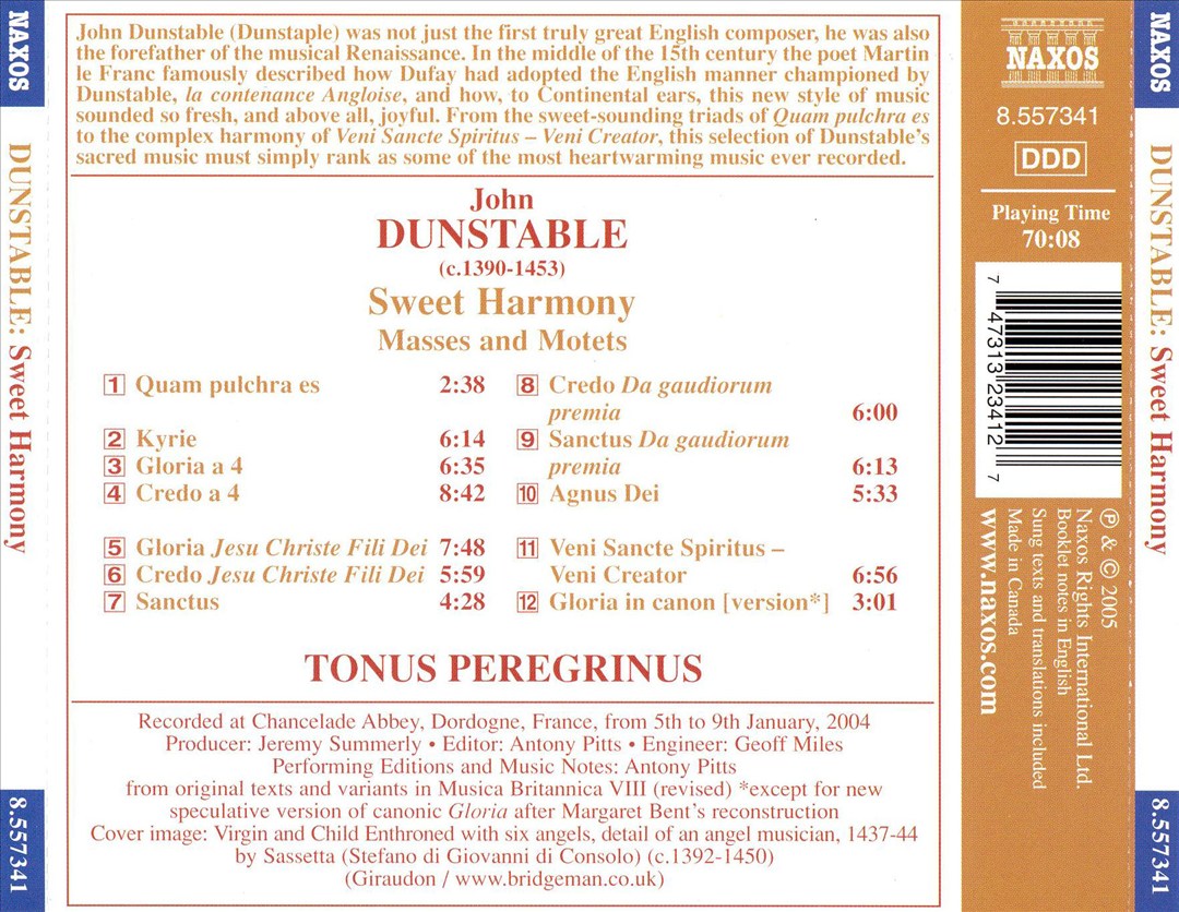 Dunstable: Sweet Harmony - Masses and Motets cover art