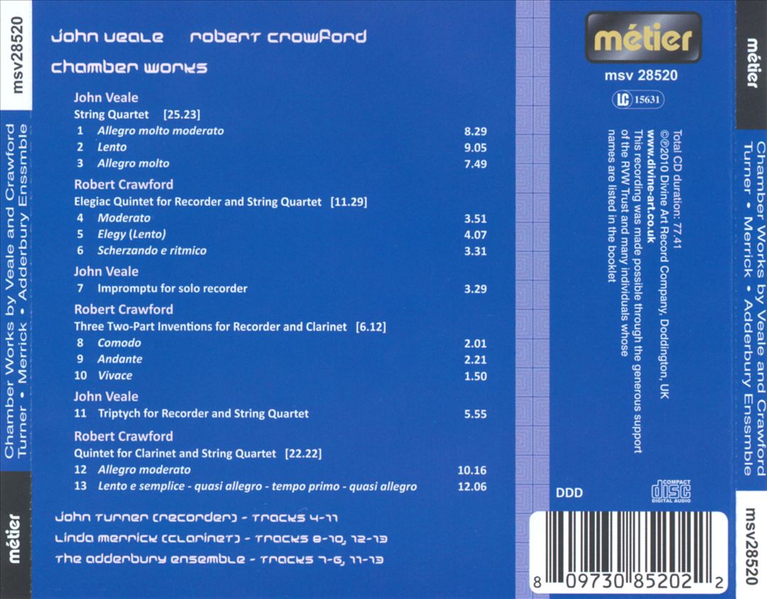 Chamber Music by John Veale and Robert Crawford cover art
