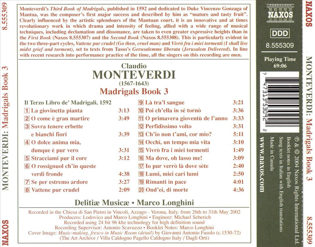 Monteverdi: Madrigals Book 3 cover art