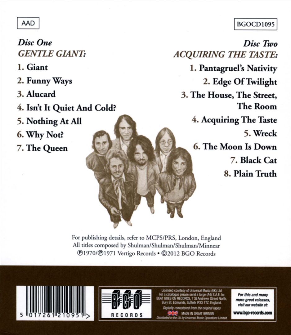 Gentle Giant/Acquiring the Taste [Remastered] cover art