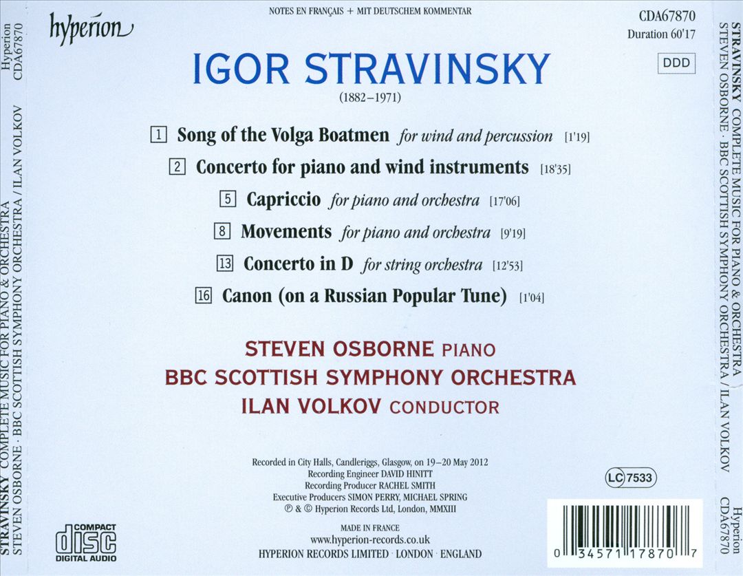 Stravinsky: Complete Music for Piano & Orchestra cover art