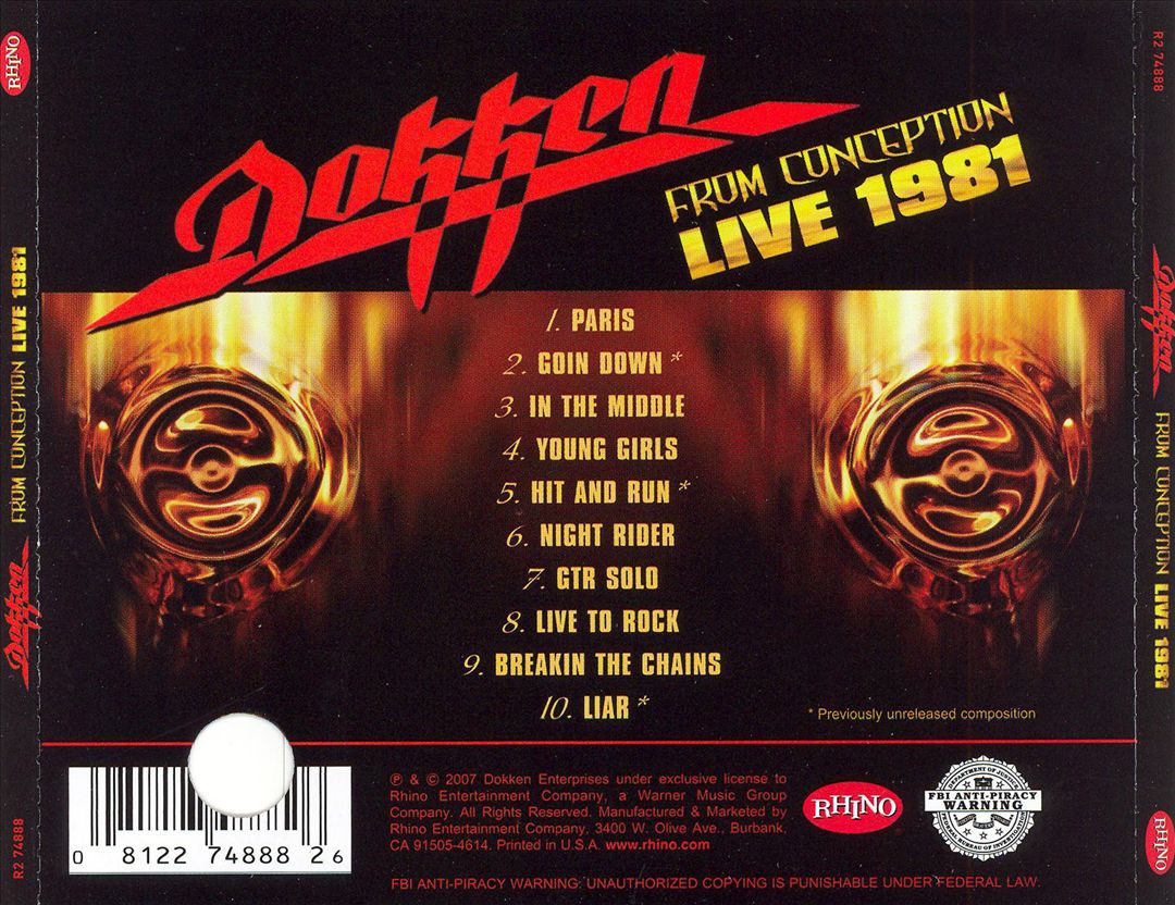 From Conception: Live 1981 cover art