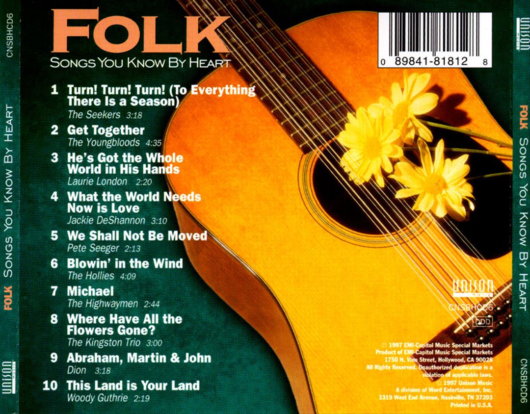 Songs You Know by Heart: Folk cover art