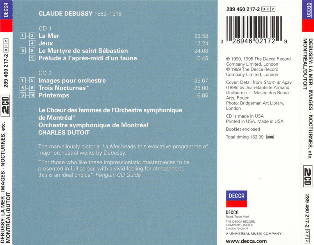 Debussy: La Mer; Images; Nocturnes; Printemps cover art