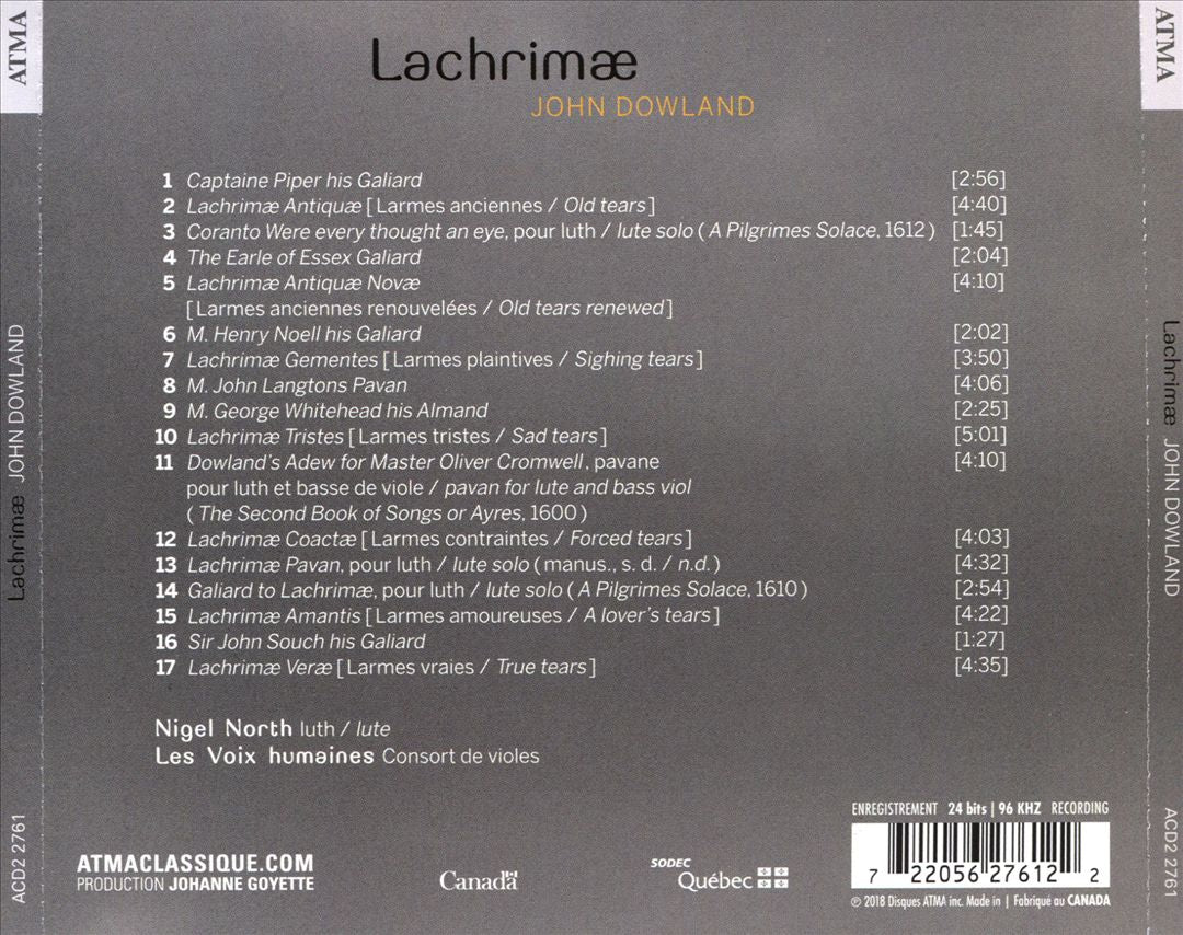 John Dowland: Lachrimae cover art