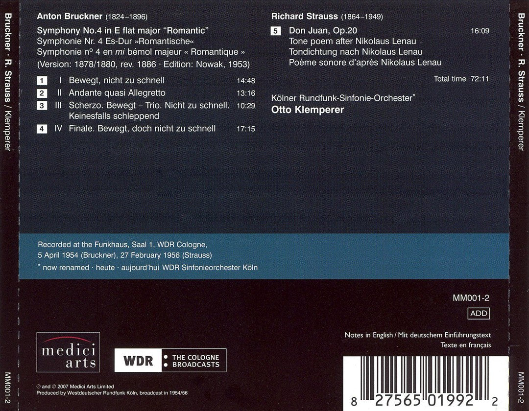 Bruckner: Symphony No. 4; Strauss: Don Juan cover art
