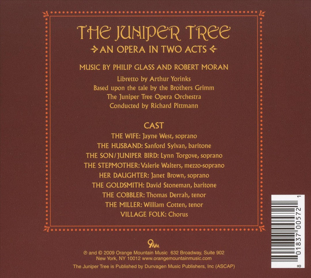 Philip Glass & Robert Moran: The Juniper Tree cover art