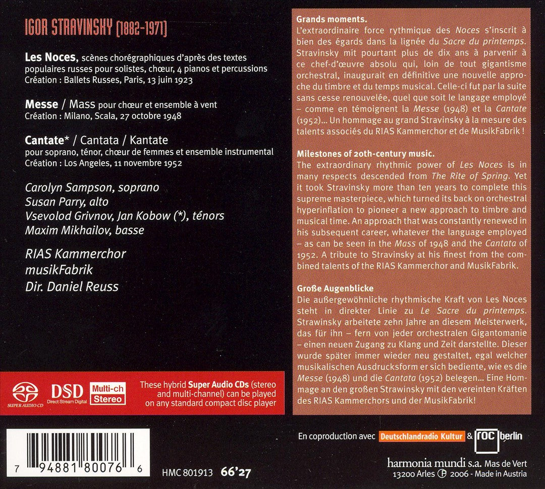 Igor Stravinsky: Les Noces cover art