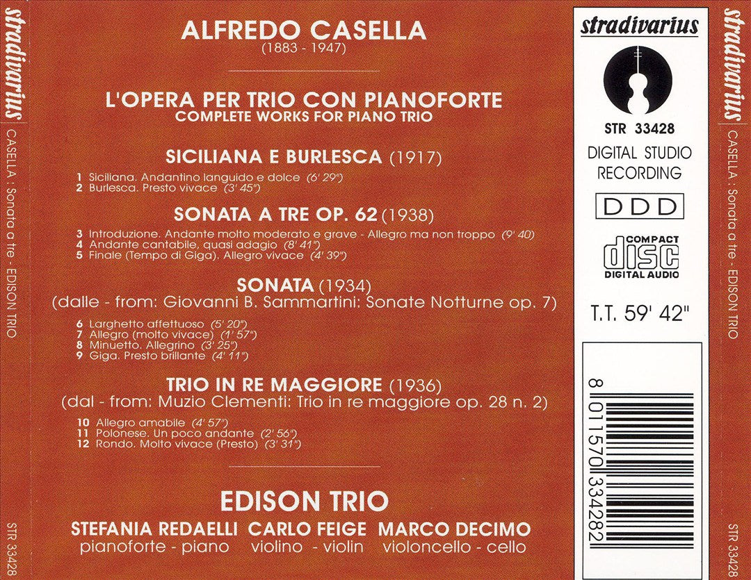 Alfredo Casella: Complete Works for Piano Trio cover art