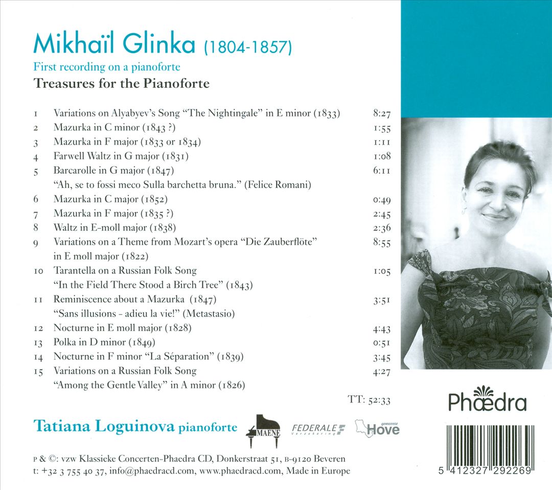 Glinka: Treasures for the Pianoforte cover art