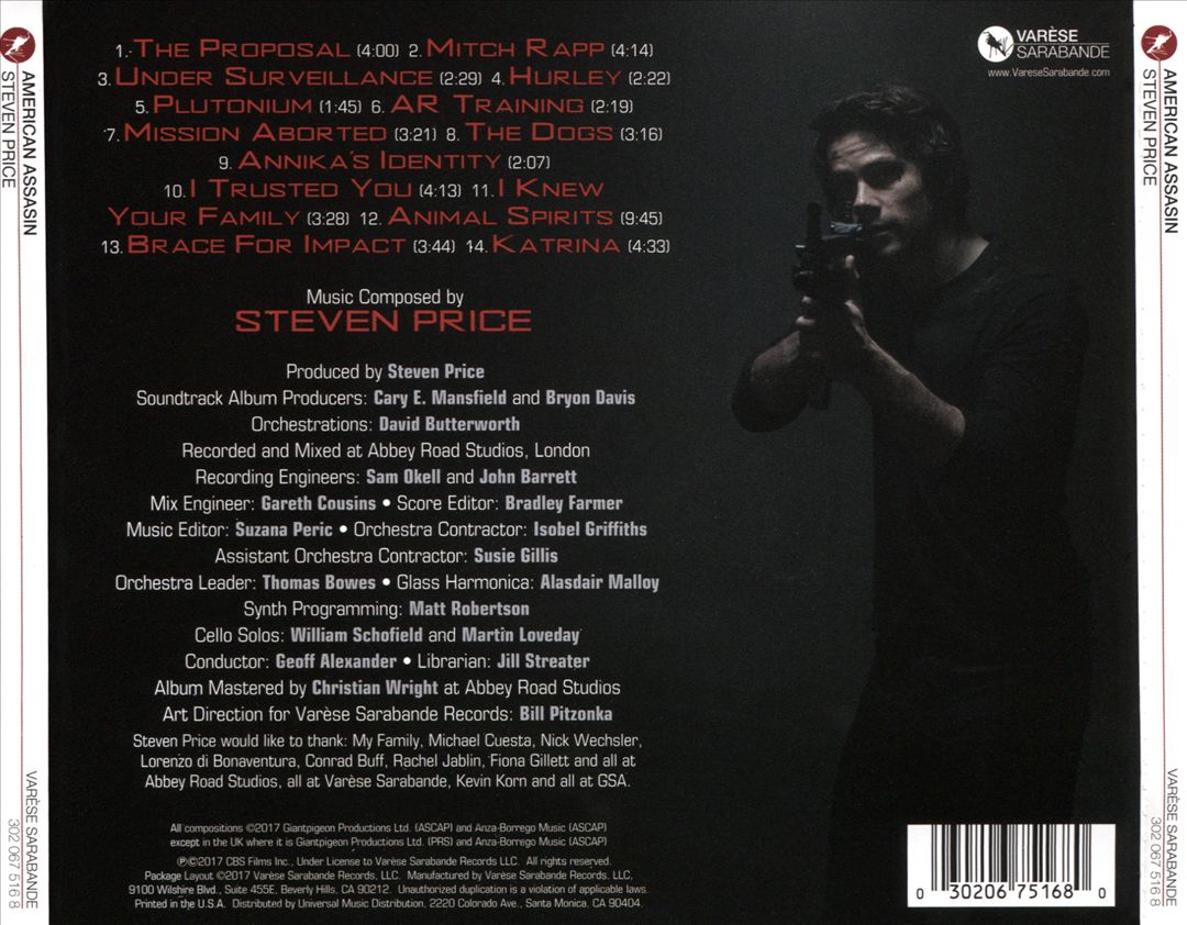 American Assassin [Original Motion Picture Soundtrack] cover art