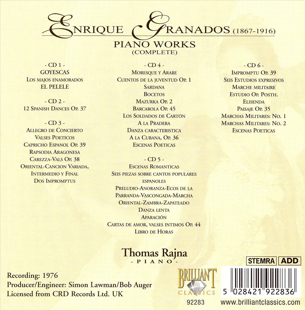 Granados: Complete Piano Works cover art