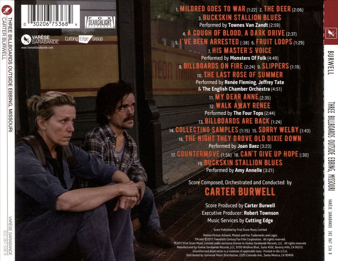 Three Billboards Outside Ebbing, Missouri [Original Motion Picture Soundtrack] cover art
