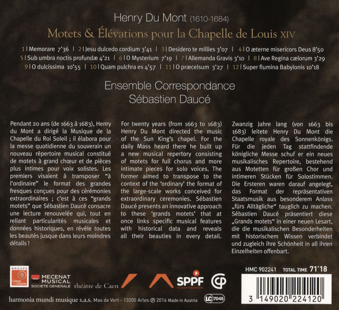 Henri du Mont: O Mysterium - Motets & Élévations pour la Chapelle de Louis XIV cover art