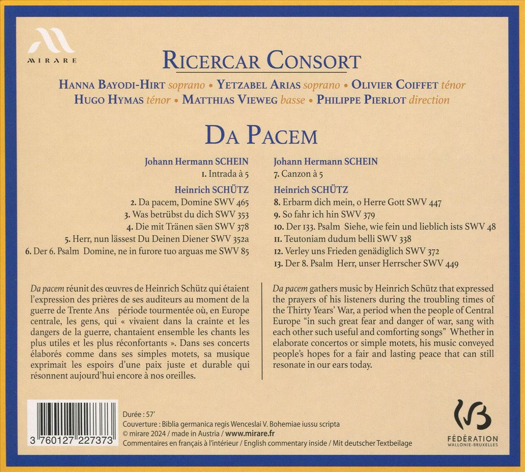 Heinrich Schütz: Da Pacem cover art