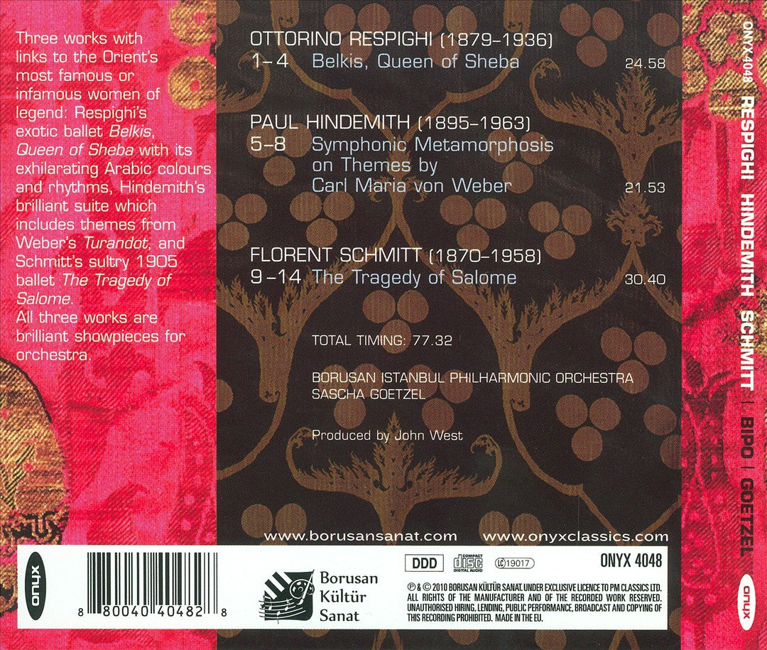 Respighi: Belkis, Queen of Sheba; Hindemith: Symphonic Metamorphosis cover art