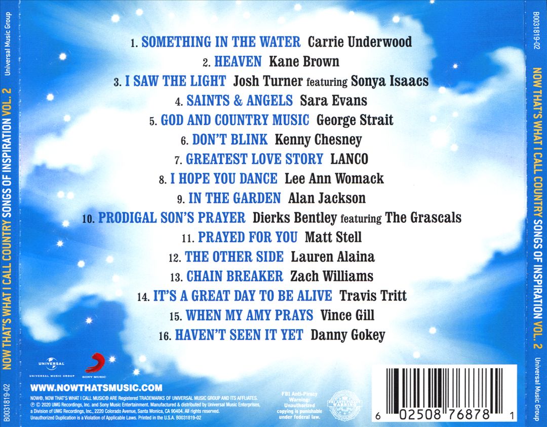 NOW Country: Songs of Inspiration, Vol. 2 cover art
