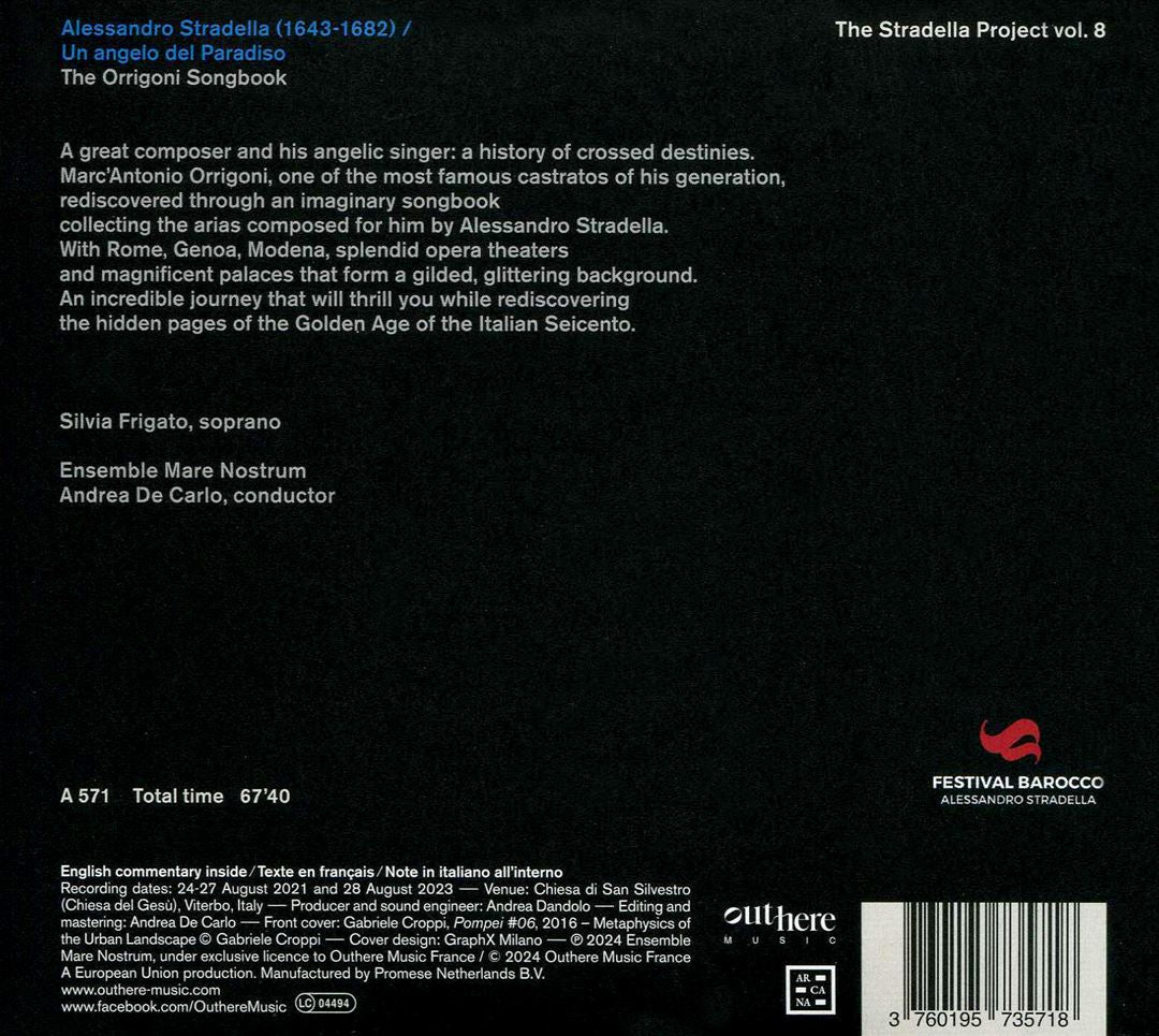 Alessandro Stradella: Un angelo del Paradiso - The Orrigoni Songbook cover art