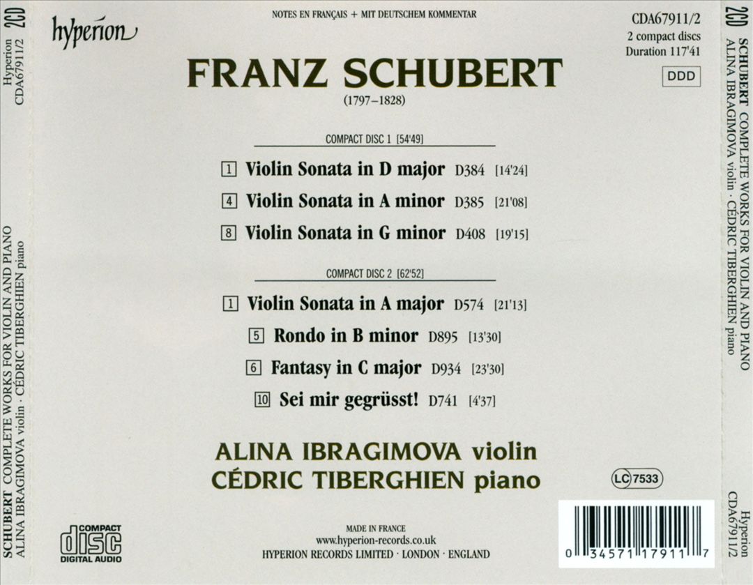 Schubert: Complete Works for Violin and Piano cover art