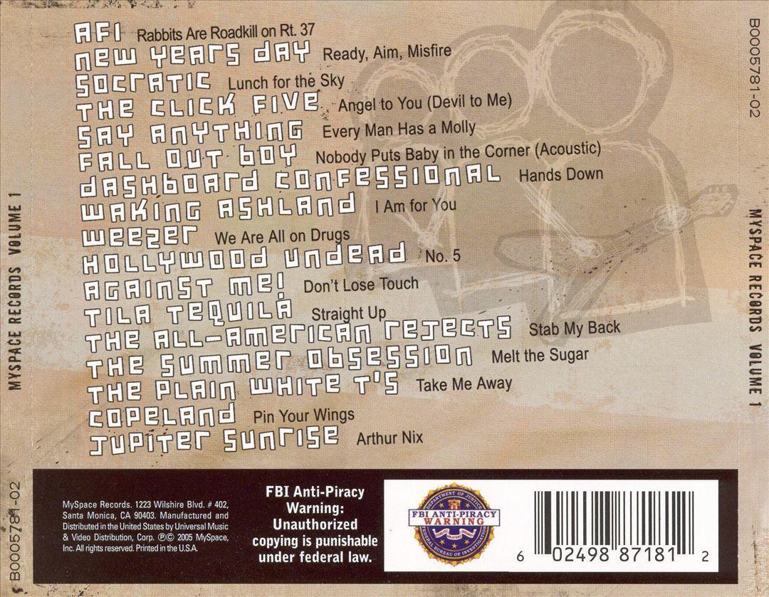 Myspace Records, Vol. 1 cover art