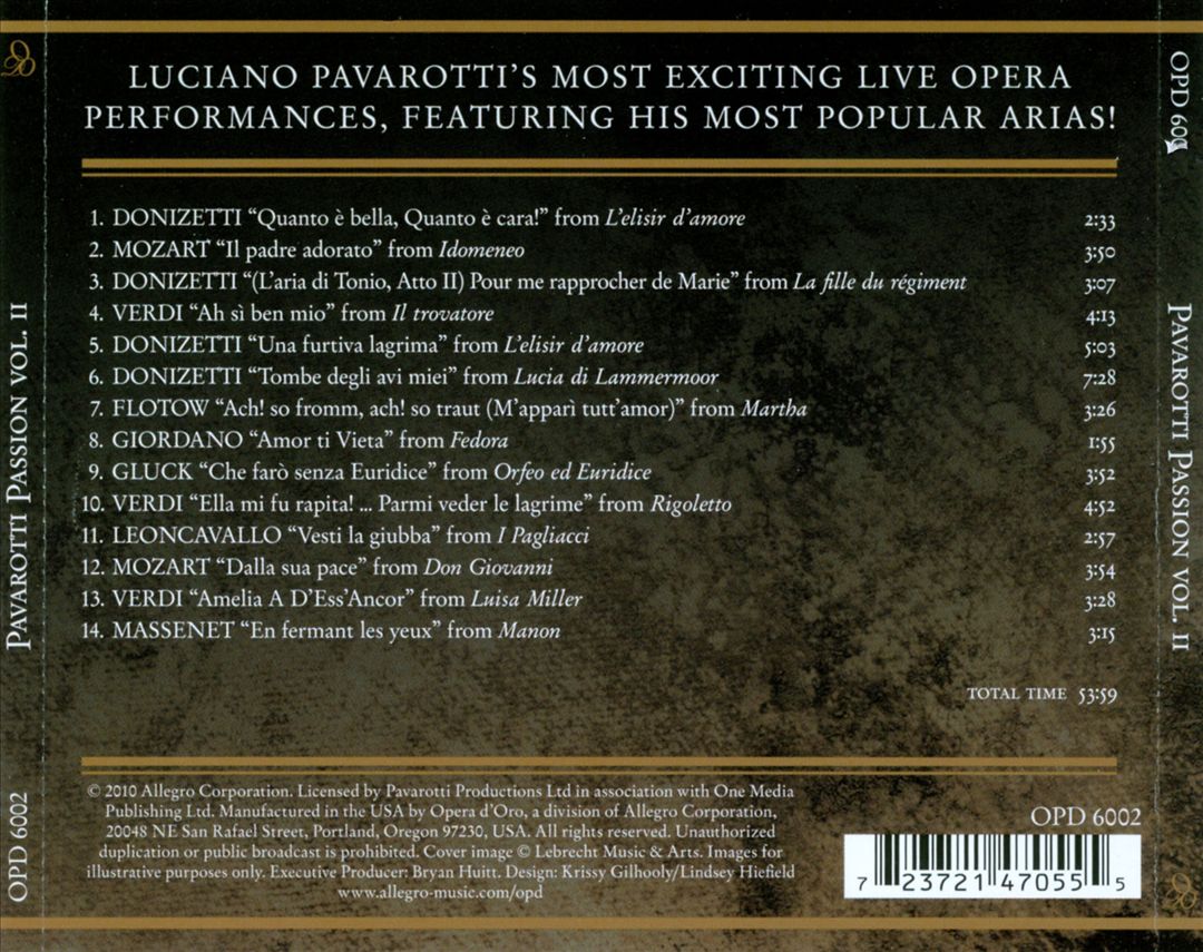 Pavarotti Passion, Vol. 2 cover art