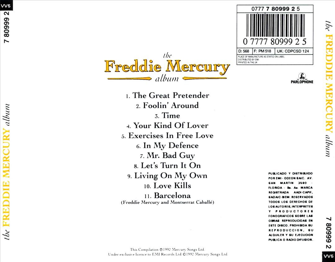 Freddie Mercury Album cover art
