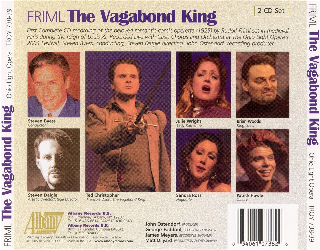 Rudolf Friml: The Vagabond King cover art