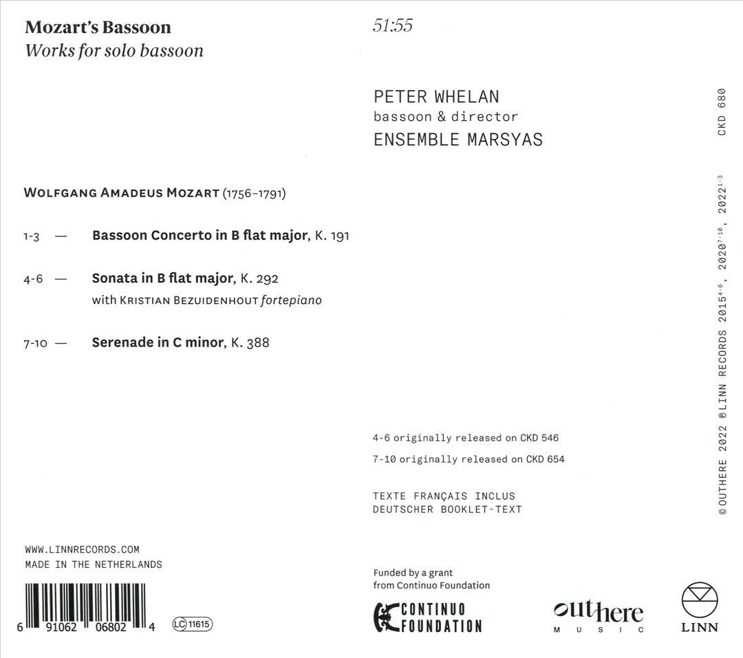 Mozart's Bassoon: Works for Solo Bassoon cover art
