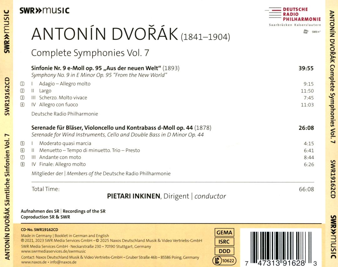 Antonín Dvorák: Sinfonie Nr. 9 e-Moll, op. 95; Bläserserenade d-Moll, op. 44 cover art