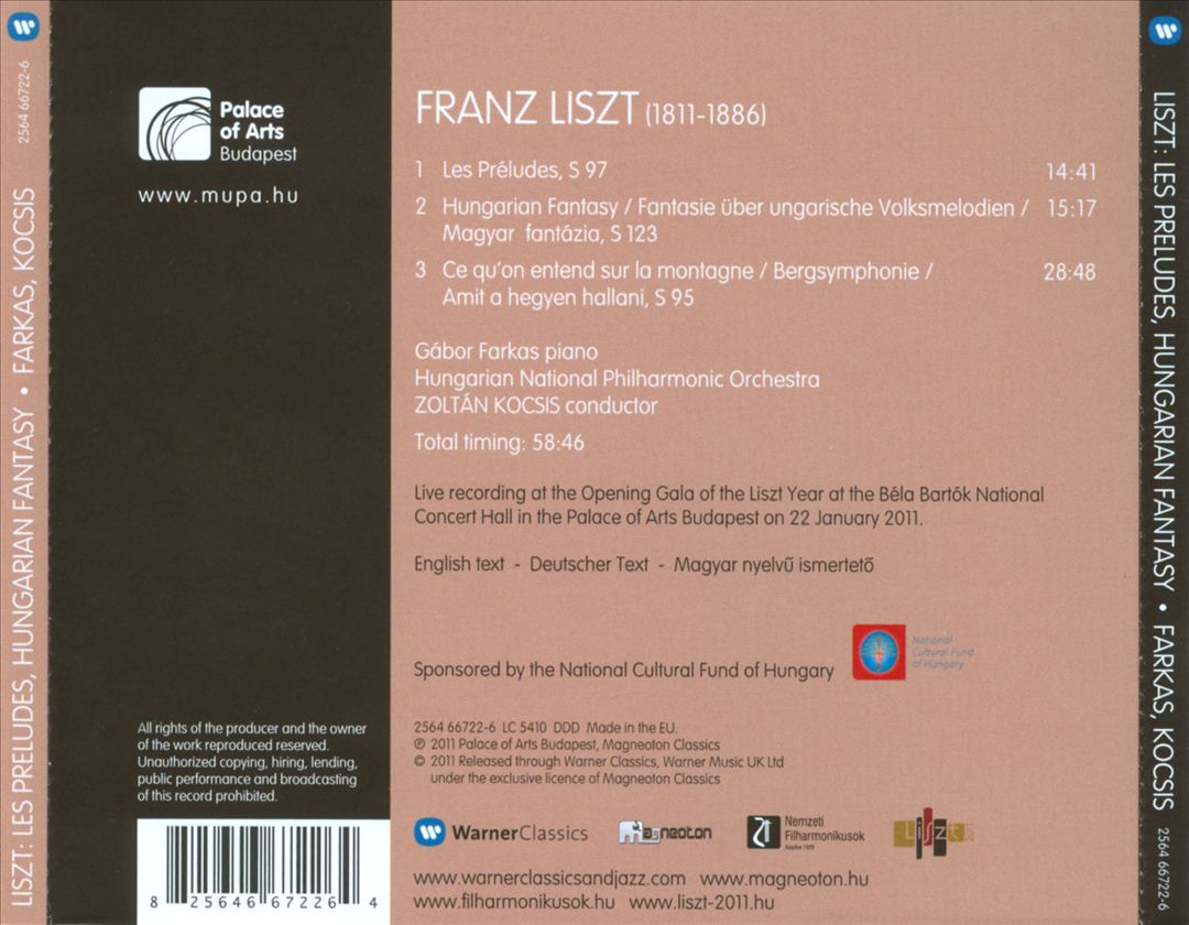 Liszt: Les Préludes; Hungarian Fantasy; Ce qu'on entend sur la montagne cover art