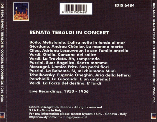 Renata Tebaldi in Concert cover art