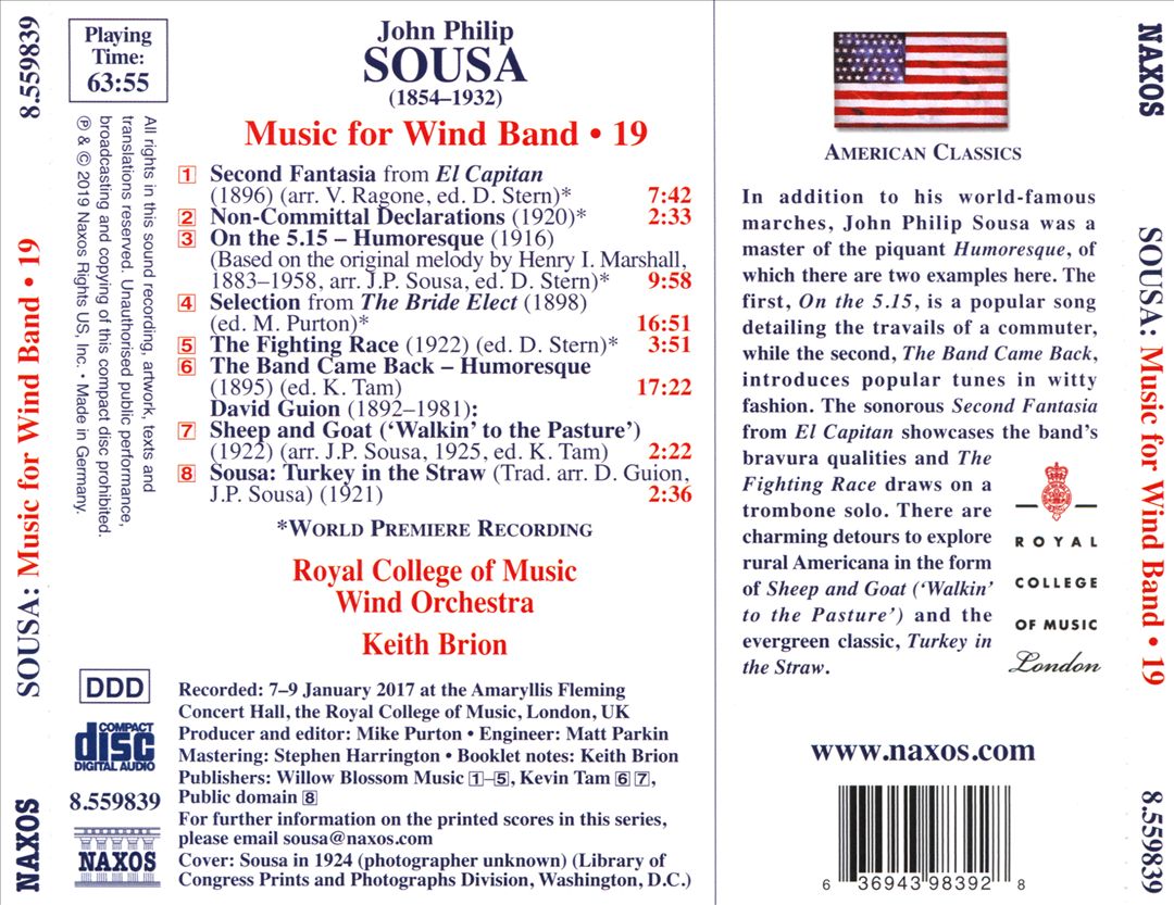 John Philip Sousa: Music for Wind Band, Vol. 19 cover art